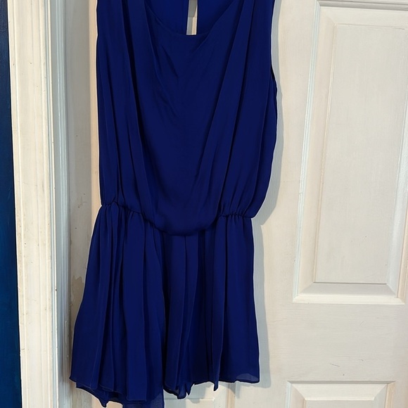Women’s ALICE + OLIVIA Cobalt Blue SILK Sleeveless Blouson Mini Dress Size S - Picture 4 of 12